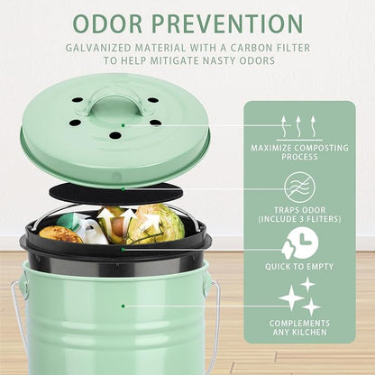 Vipush Compost Bin Kitchen Countertop Composter - Image 2