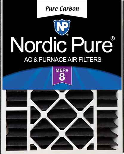 Nordic Pure 20x25x5 Air Bear Replacement Pure Carbon Odor Reduction Merv 8 Air by NordicPure