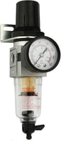 1/4" Compressed Air In Line Moisture/Water Filter Trap & Regulator Combination by CompressorSource