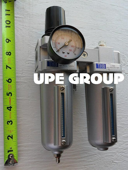 1/2" HEAVY DUTY COMBO PARTICULATE FILTER REGULATOR LUBRICATOR COMPRESSED AIR - Image 2