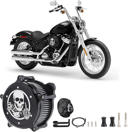 Motorcycle Air Filter Skull Style Air Cleaner - Image 7