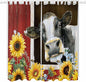 Cows Sunflowers Living Room Curtains 84 Inch Length, Window Curtains Tab Top by Unknown