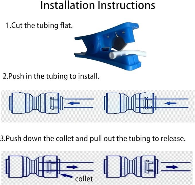 NSF 1/4" inch Water Line Tubing and Push to Connect Fittings - Image 5