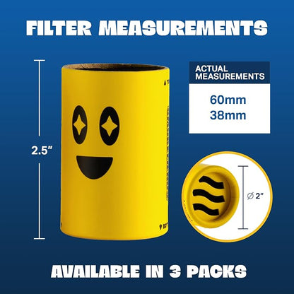 3 Pack Replacement Filters | Discreet HEPA & Carbon Filtration | Biodegradable - Image 2