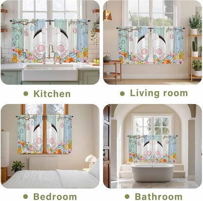 Easter Kitchen Curtains 54 Inch Long 2 Panel Set, Rod Pocket Window Curtains - Image 8