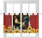 Chicken Sunflowers Kitchen Curtains 36 Inch Length, Small Window Curtains Tab by Unknown