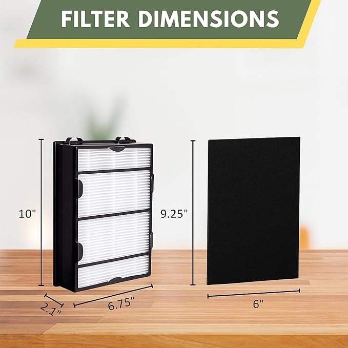 Nispira True HEPA Filter + Carbon Pre Filter Replacement Compatible - Image 3