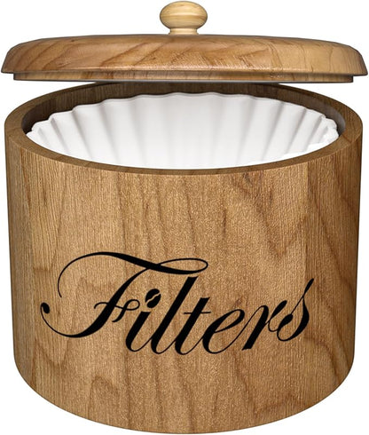 Coffee Filter Holder, Wooden Coffee Filter Storage by CORTNK