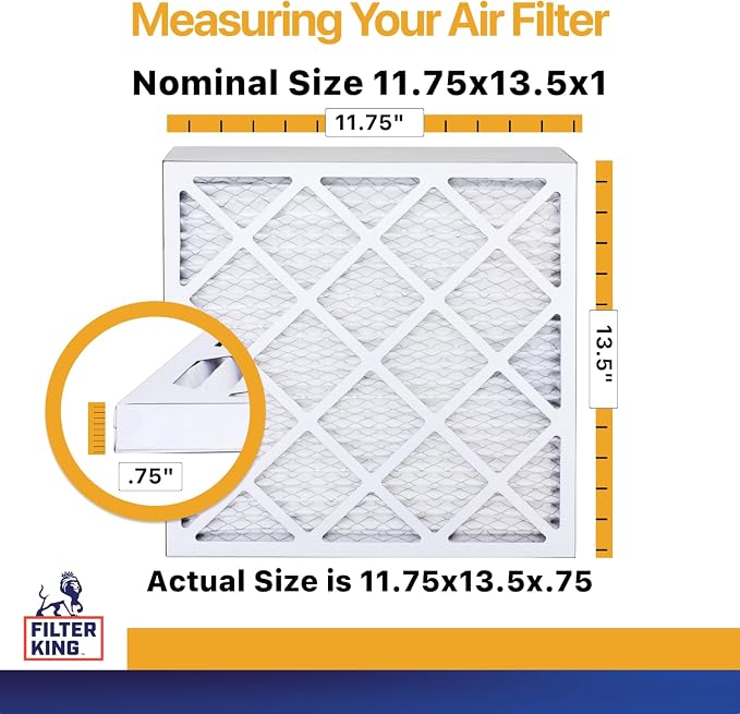 Filter King Air Filters 11.75x13.5x1 | 6 Pack | MERV 13 | HVAC Pleated AC - Image 2