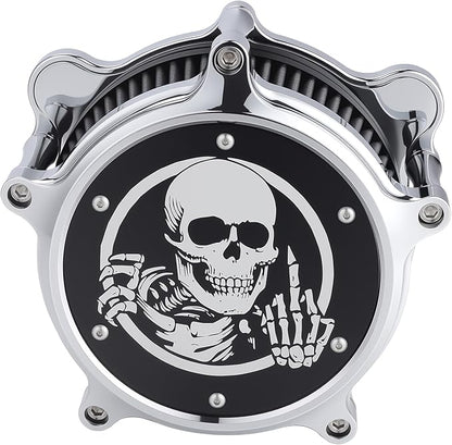 Motorcycle Air Filter Skull Style Air Cleaner - Image 9