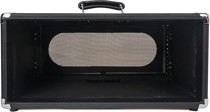Sound Town Vintage 4U Amp Rack Case, 12.5" Depth with Rubber Feet, Dust Cover, Kickstand, Black (STVRC-4BK)