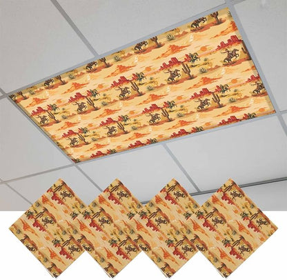 Tropical Plant Cactus Fluorescent Light Covers 4 Pack Western Cowboy Horse by Unknown