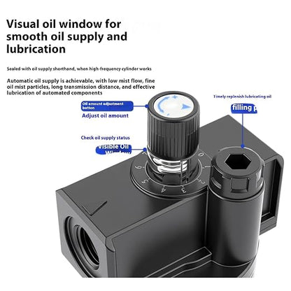 Compressed Air Line Lubricator Airtac AL2000-C 1/4'' NPT 0-145 Psi Oil - Image 4