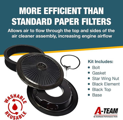 A-Team Performance High Flow Throttle Body Air Intake Filter - 14 in x 3 in - Image 3