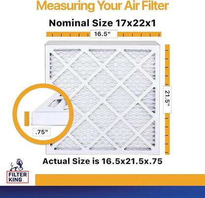 Filter King 17x22x1 Air Filter | 4-PACK | MERV 13 HVAC Pleated A/C Furnace - Image 2