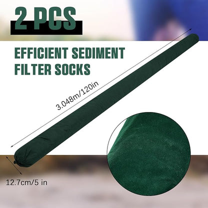 2 Pcs Sediment Filter Erosion Control Blanket Silt Fence Sock - Image 2