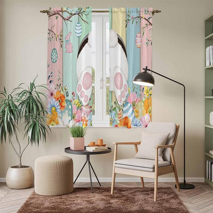 Easter Window Curtains 63 Inch Long 2 Panel Set, Rod Pocket Bedroom Curtains & - Image 7