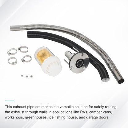 24mm Stainless Steel Exhaust Pipe Air Intake Filter and Pipe Double Wall - Image 8