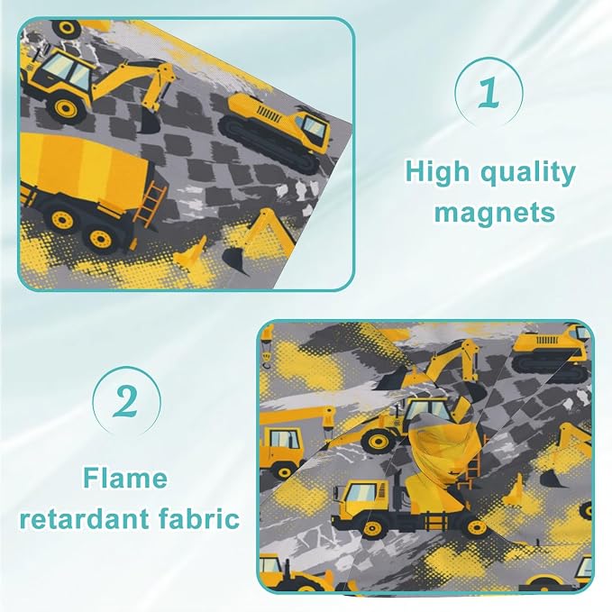 6 Pcs Fluorescent Light Covers for Ceiling Lights Yellow Construction Vehicles - Image 5