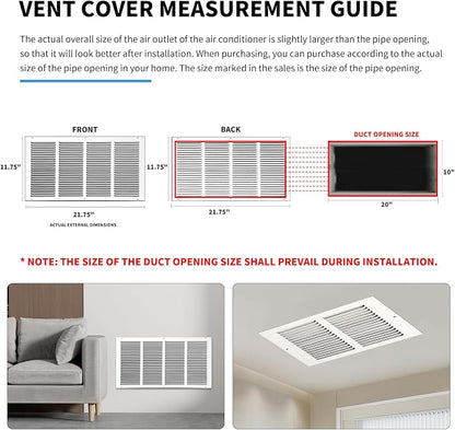 20x10 Return Air Grille, Air Return Vent Cover, Flat Vent Cover, Rejillas De - Image 4