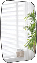 Black Oval Mirror, 20"×30" Bathroom Mirror for Wall Vanity with Stainless Steel Metal 0.8" Thin Frame, Oblong Bathrrom Mirror Modern Anti Rust