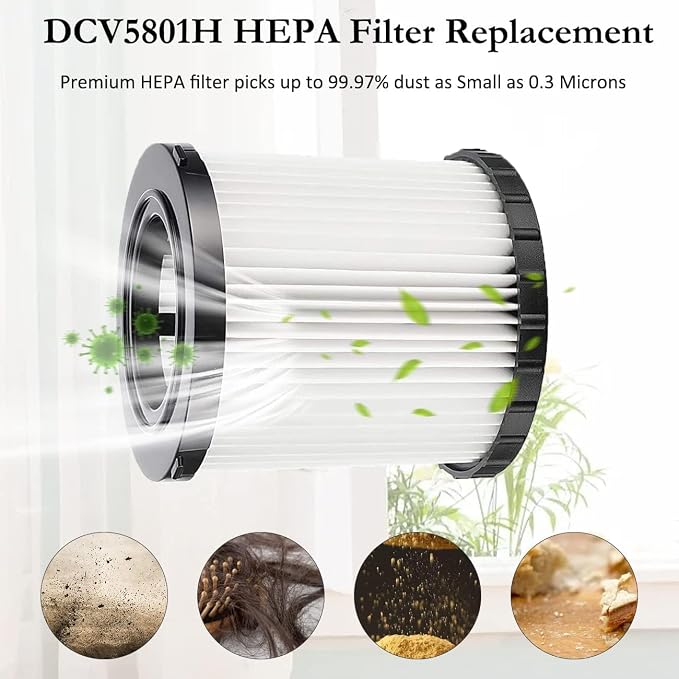 4 Pack DCV5801H Wet/Dry Vacuum HEPA Replacement Filter Compatible - Image 3