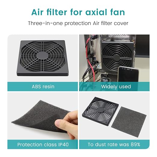 Wathai 80MM PC Fan Dust Filter Cover Computer Mess 4 Pack - Image 6