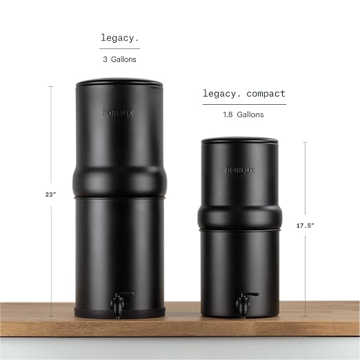 Boroux Compact Gravity-Fed Countertop Stainless Steel Water Filter System | 1.8 - Image 2