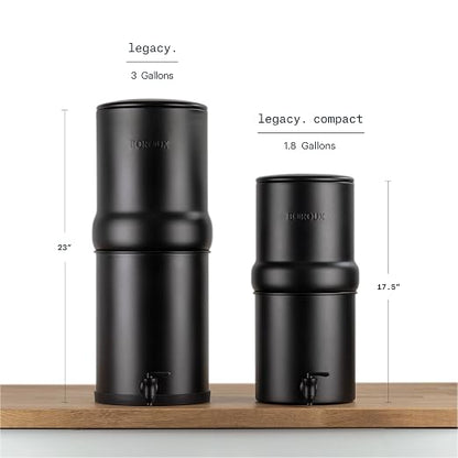 Boroux Compact Gravity-Fed Countertop Stainless Steel Water Filter System | 1.8 - Image 2