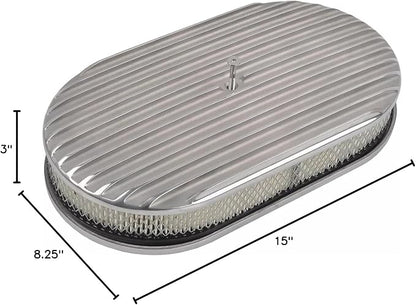 BestParts 15" Oval Full Finned Air Cleaner Aluminum Air Cleaner Assembly - Image 10