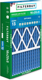 Filterbuy 16x25x5 Air Filter MERV 13 Optimal Smoke & Allergy Defense, Pleated by Filterbuy
