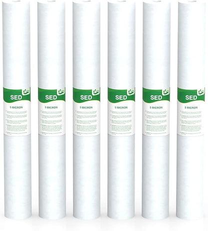 5 Micron Water Filter 20" x 2.5" Replacement Cartridge, 20-inch Sediment by Vegebe