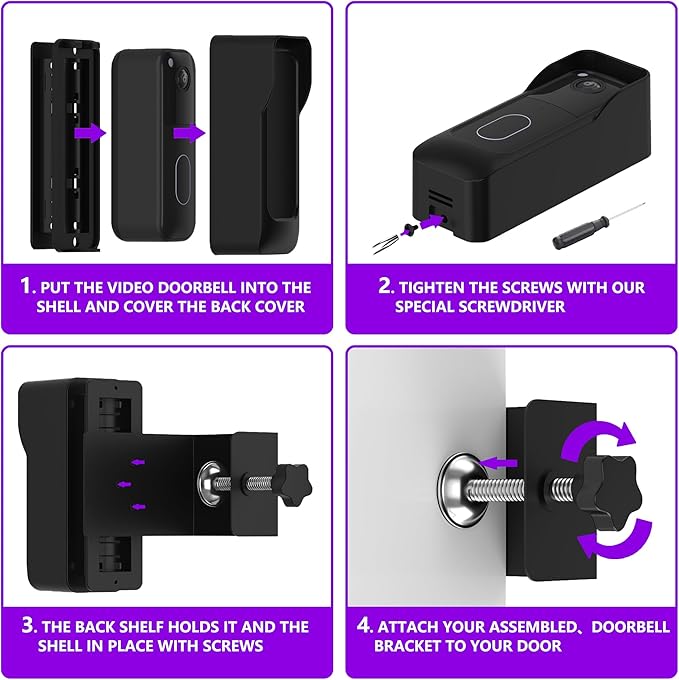 Blink Doorbell Mount (2nd Gen/Newest Model), 90° Adjustable, Anti-Theft, No-Drill Mount for Blink Video Doorbell, Not Block Doorbell Motion Sensor, Easy to Install, Fit for Blink Doorbell Camera