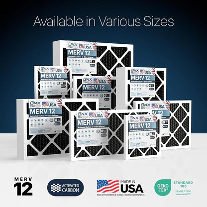 BNX TruFilter 20x20x1 MERV 12 Odor Defense AC Furnace Air Filter - Image 9