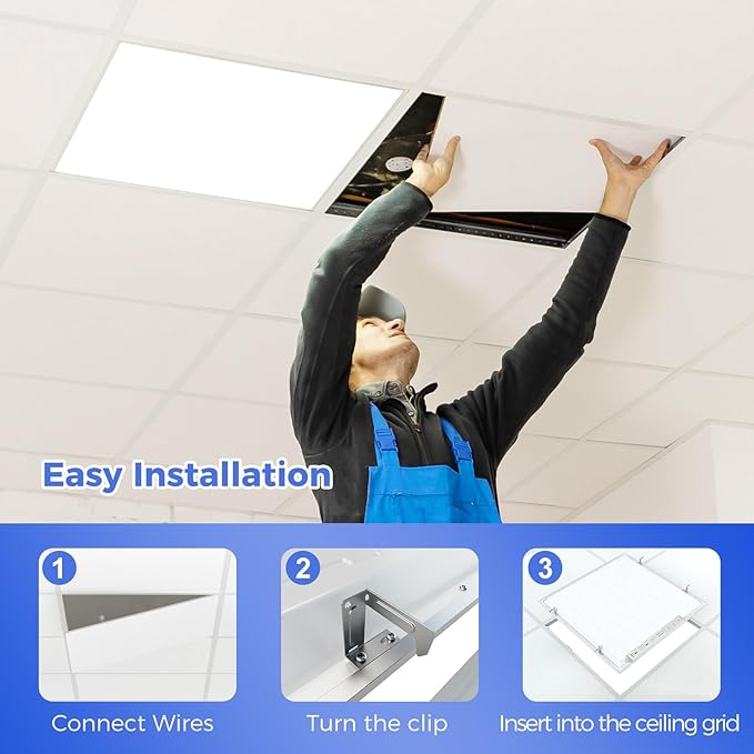Aphyni 36 Pack 2x2 LED Flat Panel Light, Dimmable Office Kitchen Flush Mount Ceiling Light Panel,Bright 6500LM,Dimmable,Selectable Features, 3000K/4000K/5000K/5700K/6500K, 30W/35W/40W/45W/50W