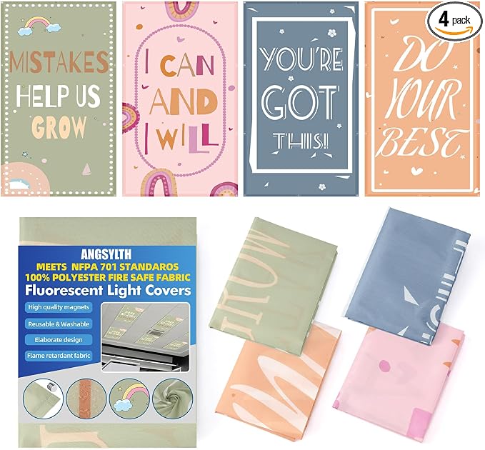 4 Pcs Fluorescent Light Covers by ANGSYLTH