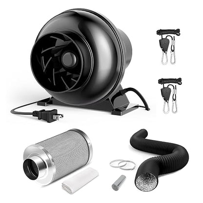 InfiniPower 4 Inch 195 CFM Inline Ventilation Fan 4" Air Carbon Filter by InfiniPower