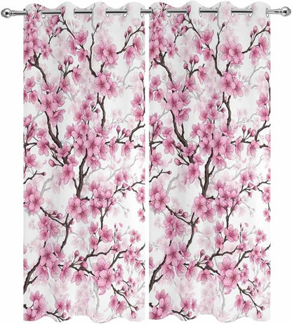 Cherry Flowers Outdoor Curtains - Image 9