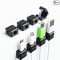 8-Pack Magnetic Cable Clips, Adhesive Cord Holder for Desk, Nightstand, Wall, Car - Secures USB/HDMI/Charger Cables (No Residue, Black)