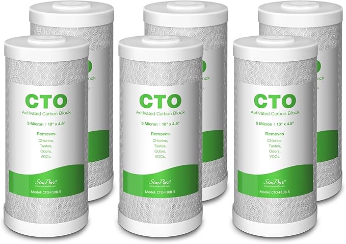 SimPure Whole House Water Filter Cartridges 5 Micron 10" x 4.5" CTO Activated by SimPure_Water