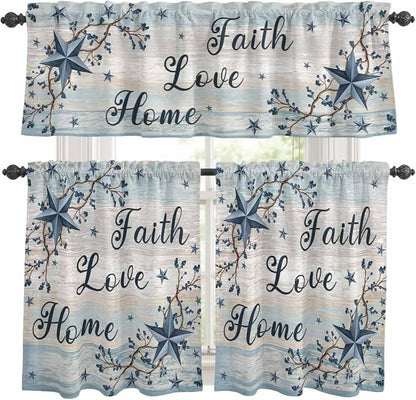 Vintage Farmhouse Kitchen Curtains Set 3 Piece by Unknown