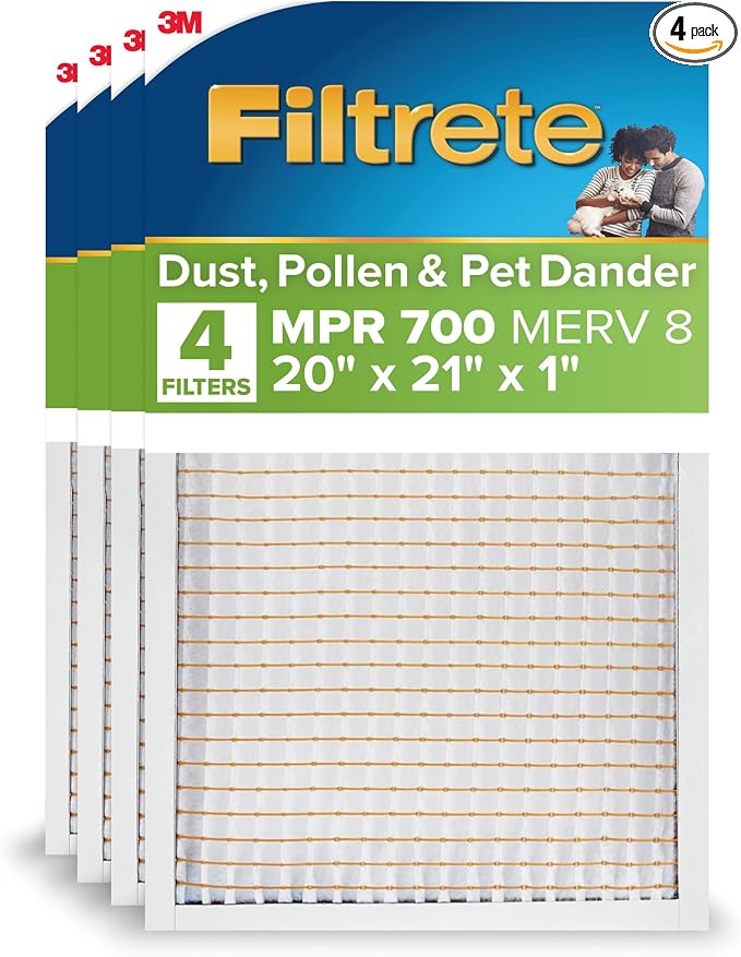 Filtrete 20x21x1 AC Furnace Air Filter, MPR 700, MERV 8, Tough on Pollen by Filtrete