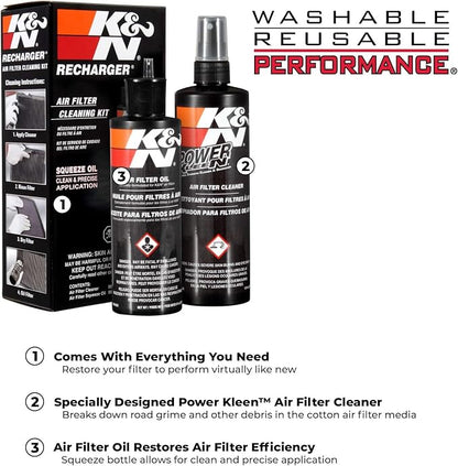 K&N Air Filter Cleaning Kit: Squeeze Bottle Filter Cleaner and Black Oil Kit; - Image 7
