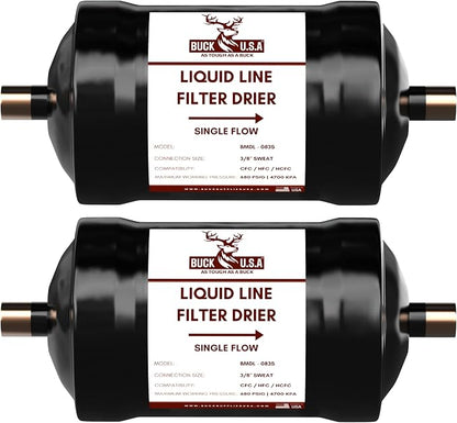 2 Pack Buck Single Flow Refrigerant Liquid Line Filter Drier 3/8" ODF Sweat by BuckUSA