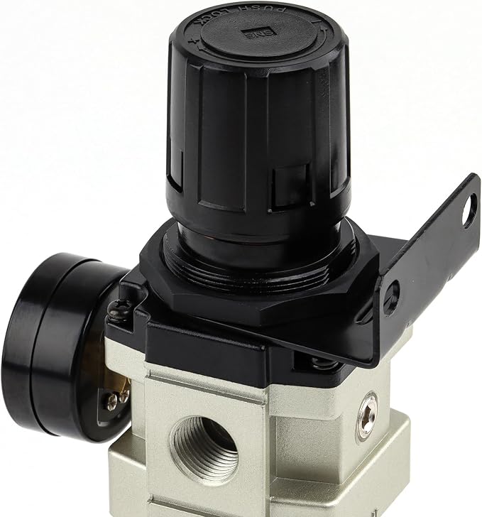 SNS 1/2”NPT Compressed Air Filter Regulator Piggyback Combo, Semi-auto Drain - Image 6