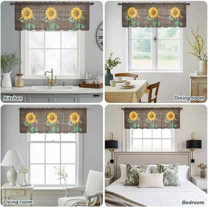 Summer Sunflower Sheer Valance Curtains - Image 9