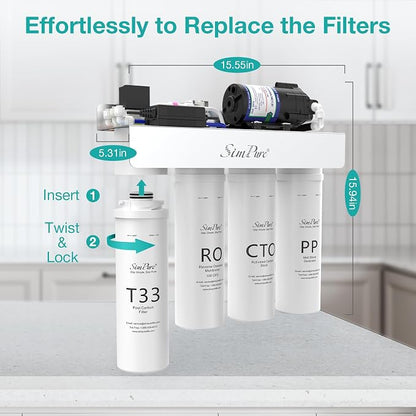 SimPure T1-100 Reverse Osmosis Water Filter, Near 0 TDS Reverse Osmosis System - Image 7