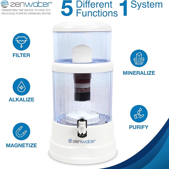ZENWATER 6-Gallon Countertop Gravity Water Filter System - Image 4