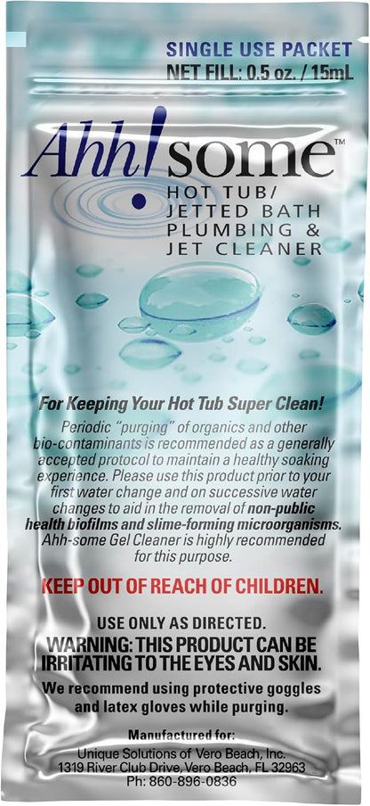 Ahh-Some - Hot Tub Serum Cleaner Sachet | Clean Pipes & Jets Gunk Build Up | by Ahh-Some