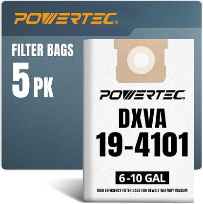 POWERTEC DXVA19-4101 Vacuum Bags 5 Pack by POWERTEC